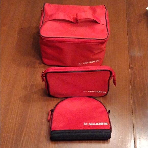 VTG Y2K Ralph Lauren Polo Jeans Co. Travel / Toiletry / Makeup Bags, 3 piece set - Picture 2 of 10